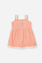 Conjunto Bebê Menina Blusa e Shorts Listrado Laranja Neon
