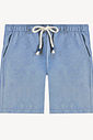 Conjunto Menino Camisa Alfaiataria Listrada e Bermuda Azul