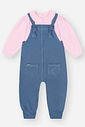Conjunto Bebê Menina Blusa E Jardineira Rosa Mundo Cinti