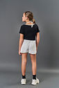 Conjunto Infantil Menina Blusa Cropped + Short Sarja Preto CTV