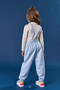 Conjunto Blusa E Jardineira Total Print Off White E Azul Abrange