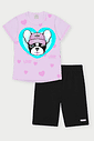 Conjunto Infantil Menina Bulldog Lilás Abrange