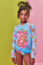 Conjunto Infantil Menina Biquíni e Blusa UV com Ursinho