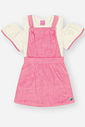 Conjunto Infantil Menina Blusa E Salopete Rosa Mundo Cinti