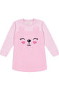 VESTIDO MANGA LONGA ROSA CANDY