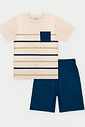 Conjunto Menino Listras Natural Abrange