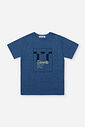 Conjunto Infantil Menino Camiseta Mouliné Denim e Bermuda Moletom