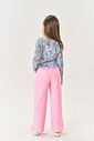 Conjunto Infantil Menina Blusa; Calça E Sobreposição Azul Mundo Cinti