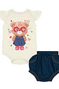 CONJ BODY E SHORTS NATURAL/AZ JEANS ESC