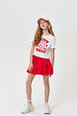 Conjunto Infantil Menina Blusa Boxy e Saia-Short Happy Today