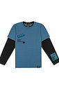 Camiseta Recorte Manga CTV Play Azul E Preto CTV