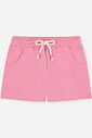 Short Infantil Menina em Moletom com Bolsos e Cordão Rosa