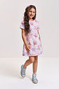 Vestido Infantil Princesas Cheerleders com Stretch – Vestido Menina Estampado Cinti ROSA IOGURTE