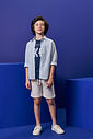 Bermuda Menino em Moletom Off White