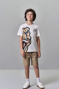 Camiseta Menino Triceratops Jurassic World Marrom