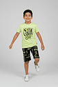 CONJ CAMISETA E BERMUDA VD FLUOR GREEN/PRETO