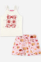 Conjunto Infantil Menina Regata Óculos e Short Estampa Delicada de Verão
