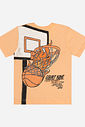 Camiseta Menino Cesta de Basquete Laranja