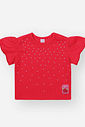 Conjunto Bebê Menina Vermelho em Moletinho Waffle – Blusa Boxy com Shorts Infantil Delicado Cinti Ba VERMELHO MARTE