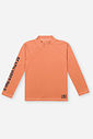 Conjunto Infantil Menino Camiseta UV e Sunga Boxer Palmas Laranja Neon