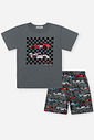 Pijama Infantil de Corrida com Camiseta e Bermuda Suede