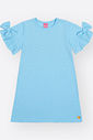 Vestido Infantil Azul com Brilho e Manga de Babado – Vestido Menina Mundo Cinti