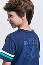 Conjunto Infantil Camiseta Listrada e Bermuda de Moletom Vivid