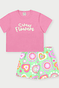 Conjunto Infantil Menina Sweet Flowers Rosa Abrange