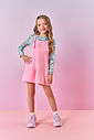 Conjunto Infantil Menina Blusa Dino E Jardineira Rosa Mundo Cinti