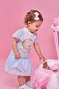 Vestido Bebê Menina Ursinha Sweetie com Tule – Vestido Infantil em Algodão Cinti Baby NATURAL