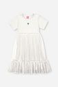 Vestido Infantil de Festa em Canelado Glow com Tule Foil – Vestido Menina Verão com Brilho NATURAL
