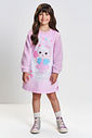 Vestido Infantil Rosa Gatinha com Mangas Peluciadas – Vestido Menina Fofo Mundo Cinti