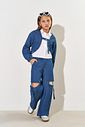 Calça Wide Leg Infantil Menina com Recorte Jeans CTV