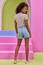 Blusa Cropped Teen Feminina Listrada Com Lurex Natural Dway Blusa Cropped Teen Feminina Listrada Com Lurex Natural Dway