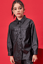 Camisa Couro Sintético Preto CTV