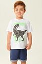 CONJ CAMISETA E BERMUDA BRANCO/AZ JEANS ESCU
