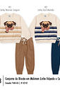 Conjunto Bebê Menino Pug de Cachecol Divertto