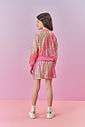 Jaqueta Bomber Infantil Menina Paetê Rosa Mundo Cinti