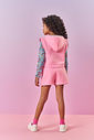 Conjunto Infantil Menina Blusa Dino; Short E Colete Rosa Mundo Cinti