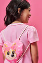 Conjunto Infantil com Blusa Boxy e Shorts com Bolsa – Look Menina Verão com Cachorrinhos ROSA IOGURTE