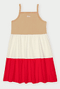 Vestido de Alça Infantil Color Block 3 Marias Bege Abrange