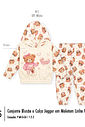 Conjunto Moletom Felpado Bebê Menina Ursa Print Beli.me
