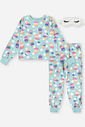 Conjunto Infantil Menina Pijama Sorvetes com Máscara de Dormir