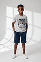 CONJ CAMISETA E BERMUDA MESCLA M/AZ DRESS BL