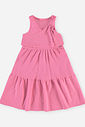 Vestido Infantil Menina Rosa com Strass e Saia em Camadas