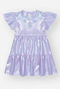 Vestido Menina em Malha Foil Lilás