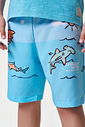 Conjunto Menino Camiseta e Bermuda Sharks Sereno