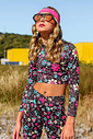 Conjunto Blusa Boxy E Calça Boot Cut Total Print Preto Dway
