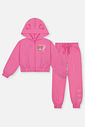 Conjunto Infantil Menina Jaqueta E Calça Com Strass Rosa Mundo Cinti