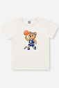 Conjunto Bebê Menino Camiseta Urso do Basquete e Bermuda Preto 